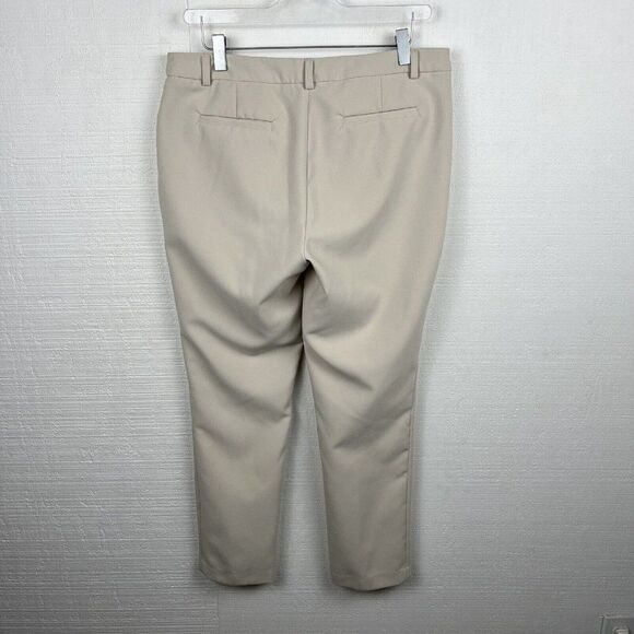 Cynthia Rowley Pants 8 Womens Biege Slacks Slim Ankle Pockets Career Zip Fly - Picture 4 of 7